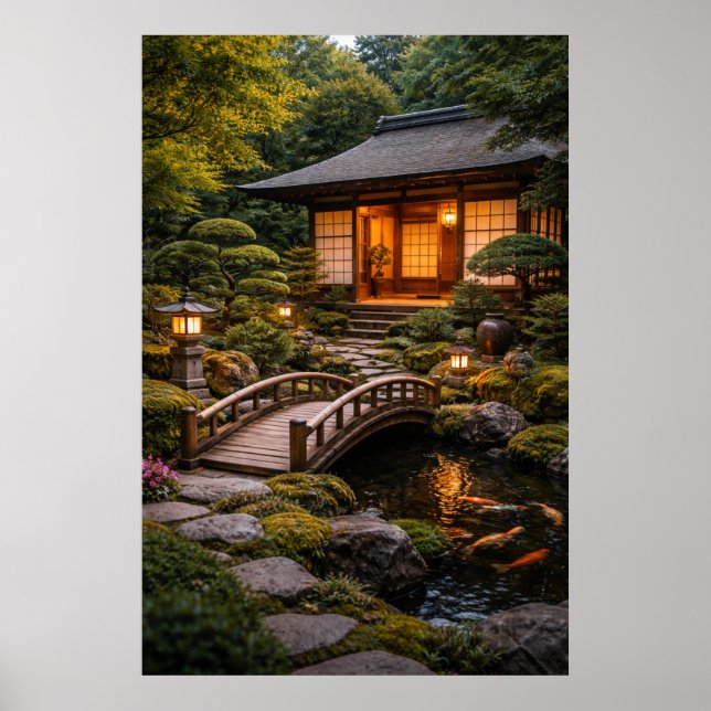 Poster Bela Casa Japonesa & Jardim (Frente)