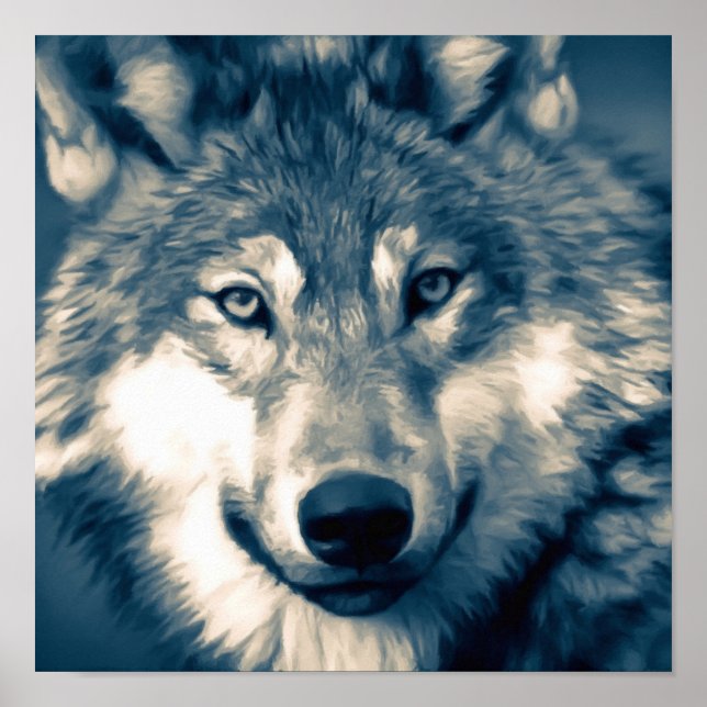 Poster Bela Cinza Wolf Woodland Animal (Frente)