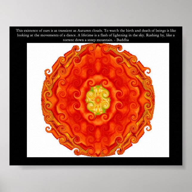 Póster Bela citação budista com Vibrant Mandela (Frente)