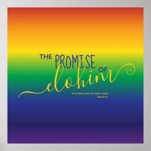 Poster Bela citação de Bíblia Arco-Íris