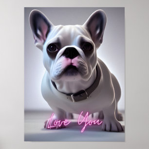 Poster Bela citação de Bulldog Francês AMA VOCÊ Wall Art