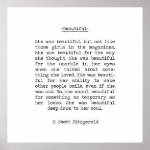 Poster Bela citação de F Scott Fitzgerald