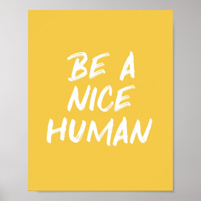 Poster Bela citação Seja um belo amarelo humano (Frente)