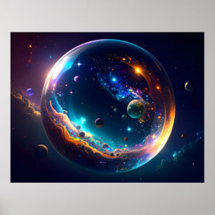 Poster Bela Cósmica Galaxy Fantasy Art