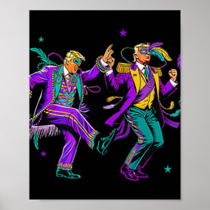 Poster Bela dança de tromboço Mardi Gras Dia Engraçado Tr