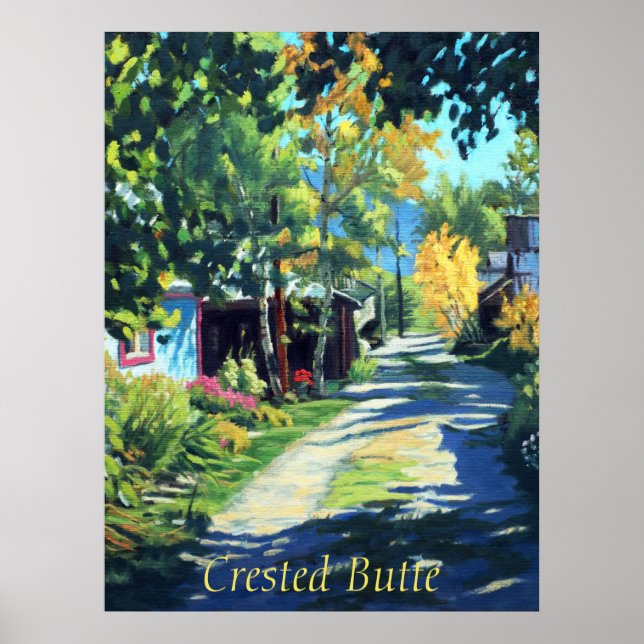 Poster Bela estrada rural em Crested Butte Colorado (Frente)