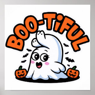 Poster Bela Fantasma do Halloween em Yoga Pose