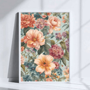 Poster Bela Flor Vintage Floral