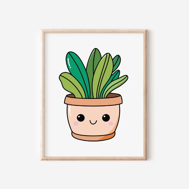 Poster Bela Mão Kawaii Desenhada Arte Vegetal (Criador carregado)