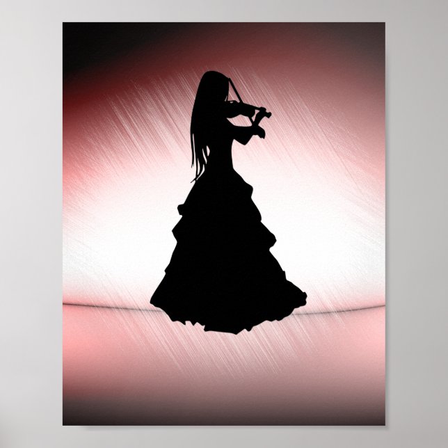 Poster Bela Menina Cigana Toca Violino (Frente)