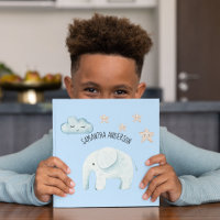 Bela Moderna Pastel Blue Elephant & Stars Kid