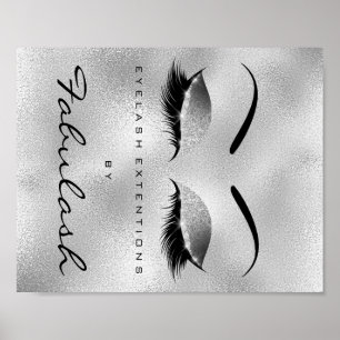Poster Bela Montanha Nome Salão Silver Glitter sobrancel