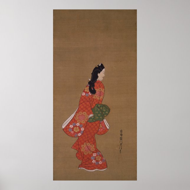 Poster Bela Olhada por Hishikawa Moronobu (Frente)