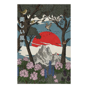 Póster Bela Paisagem Japonesa