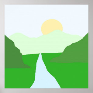 Poster bela pintura paisagística