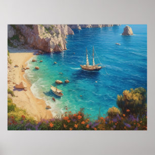 Poster Bela praia na Grécia