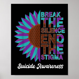 Poster Bela prevenção suicida Sensibilização Girassol W