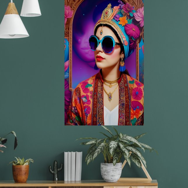 Poster Bela princesa com óculos de sol (Sala de Estar 1)