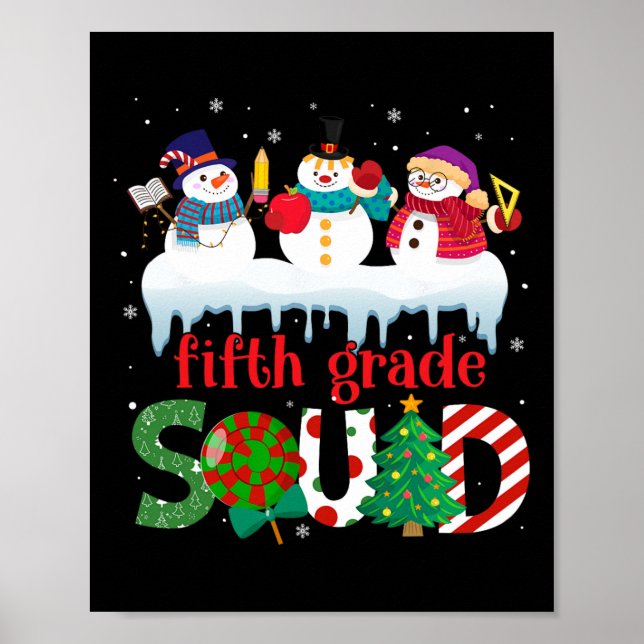 Poster Bela Três Professores De Neve Crianças De Quinto G (Frente)