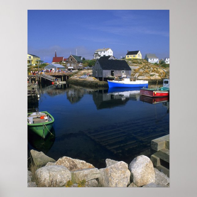 Poster Bela vila de Peggy's Cove com porto (Frente)