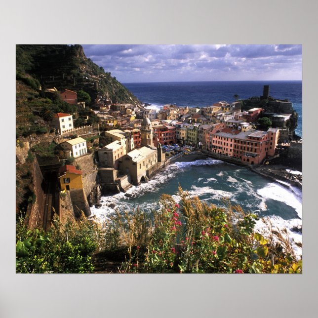 Póster Bela Vila de Vernazza em Cinque (Frente)