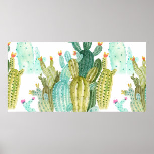 Poster Bela vintagem cactos, suculentos, cactus bloomi