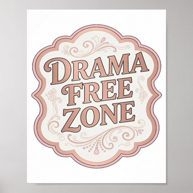 Poster Bela Zona Rosa SEM DRAMA Design Moderno (Frente)