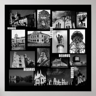 Poster Belarus Minsk Grodno Pinsk Brest Architecture