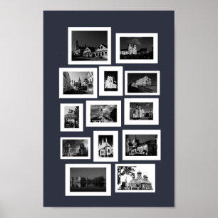 Poster Belarus Minsk Grodno Vitebsk Brest Architecture