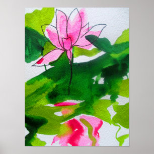 Póster Belas artes originais waterlily abstratas da