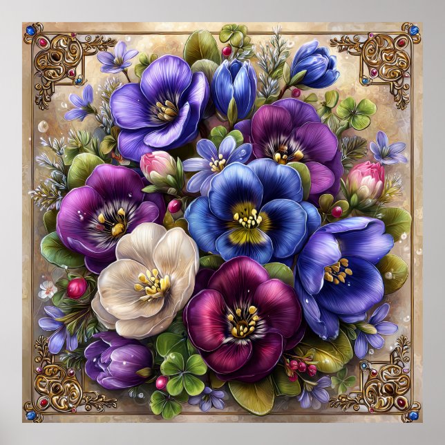 Poster Belas Flores de Primavera Arte de Parede 10 (Frente)