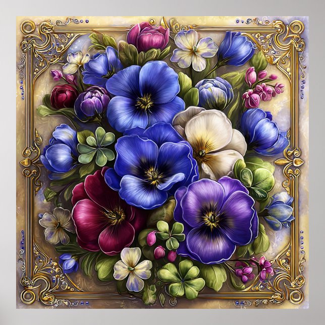 Poster Belas Flores de Primavera Arte de Parede 12 (Frente)