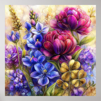 Poster Belas Flores de Primavera Arte de Parede 15