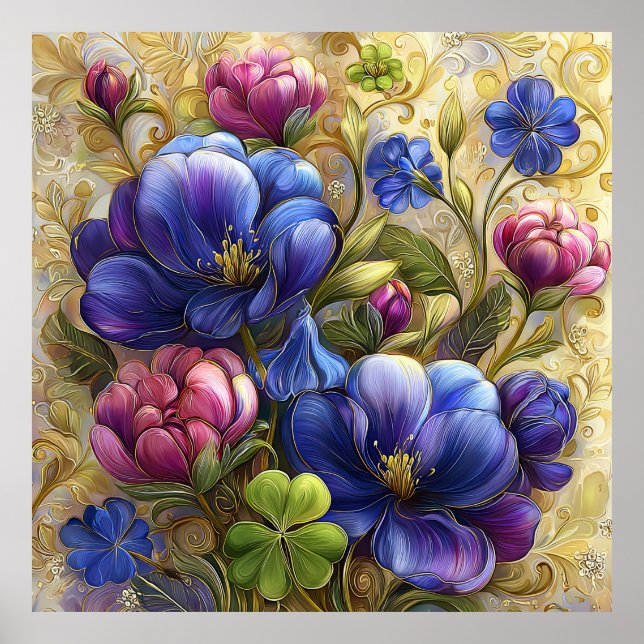 Poster Belas Flores de Primavera Arte de Parede 16 (Frente)