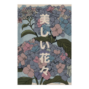 Póster Belas Flores Japonesas