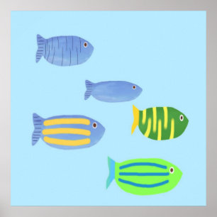 Poster belas pinturas de peixes