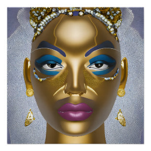 Póster Beleza Africana sofisticada: Mês da História Negra