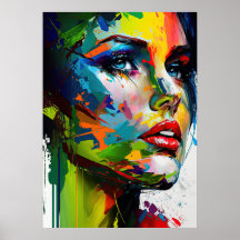 Beleza Brilhante Cara de Na moda pintada moderna