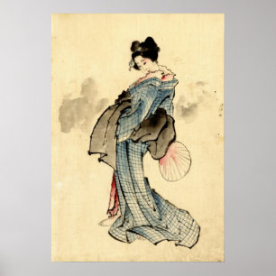 Póster Beleza com fã 1840