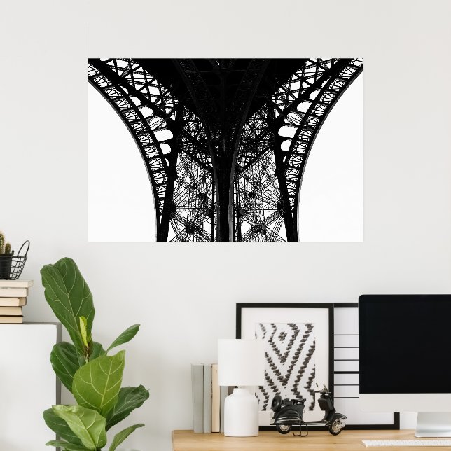 Poster Beleza da Torre Eiffel em Paris (Escritório em casa)