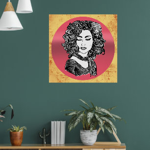 Poster Beleza de cabelos cacheados - Beleza de cabelo enc