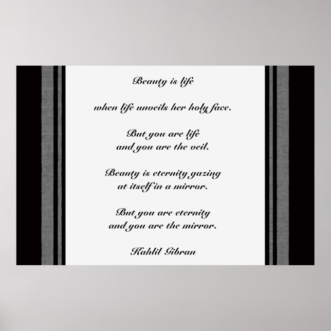 Póster Beleza de Kahlil Gibraltar (Frente)