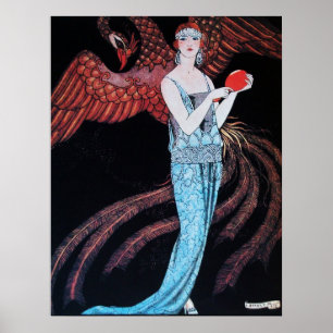 PÓSTER BELEZA E FOENIX,DESIGNER DE FASHION COMPOSITAM ART