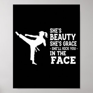 Poster Beleza engraçada de Karate Taekwondo Chute na Cara