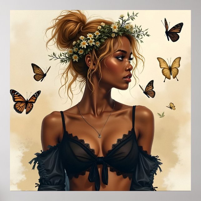 Poster Beleza Etérea em Flor (Frente)