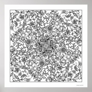 Poster Beleza Floral Você Coloriu Lindo Grande