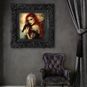 Poster Beleza Gótica com Corvo