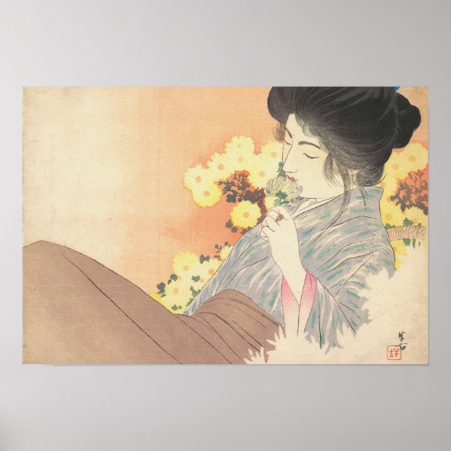 Poster Beleza japonesa com a tatuagem de geisha maiko, um (Frente)
