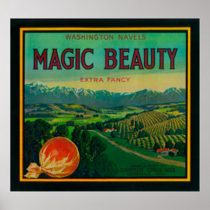 Poster Beleza mágica LabelPorterville alaranjado, CA