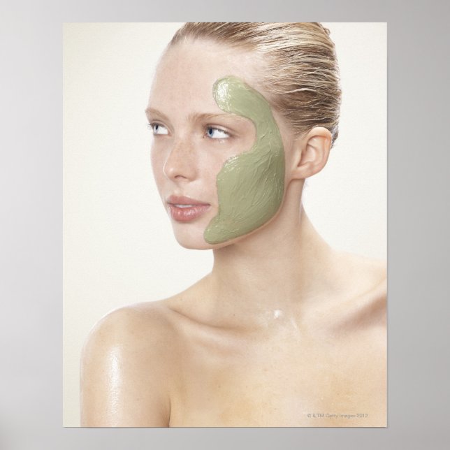 Póster beleza, molhada, spa, cabelo para cima, loura, olh (Frente)